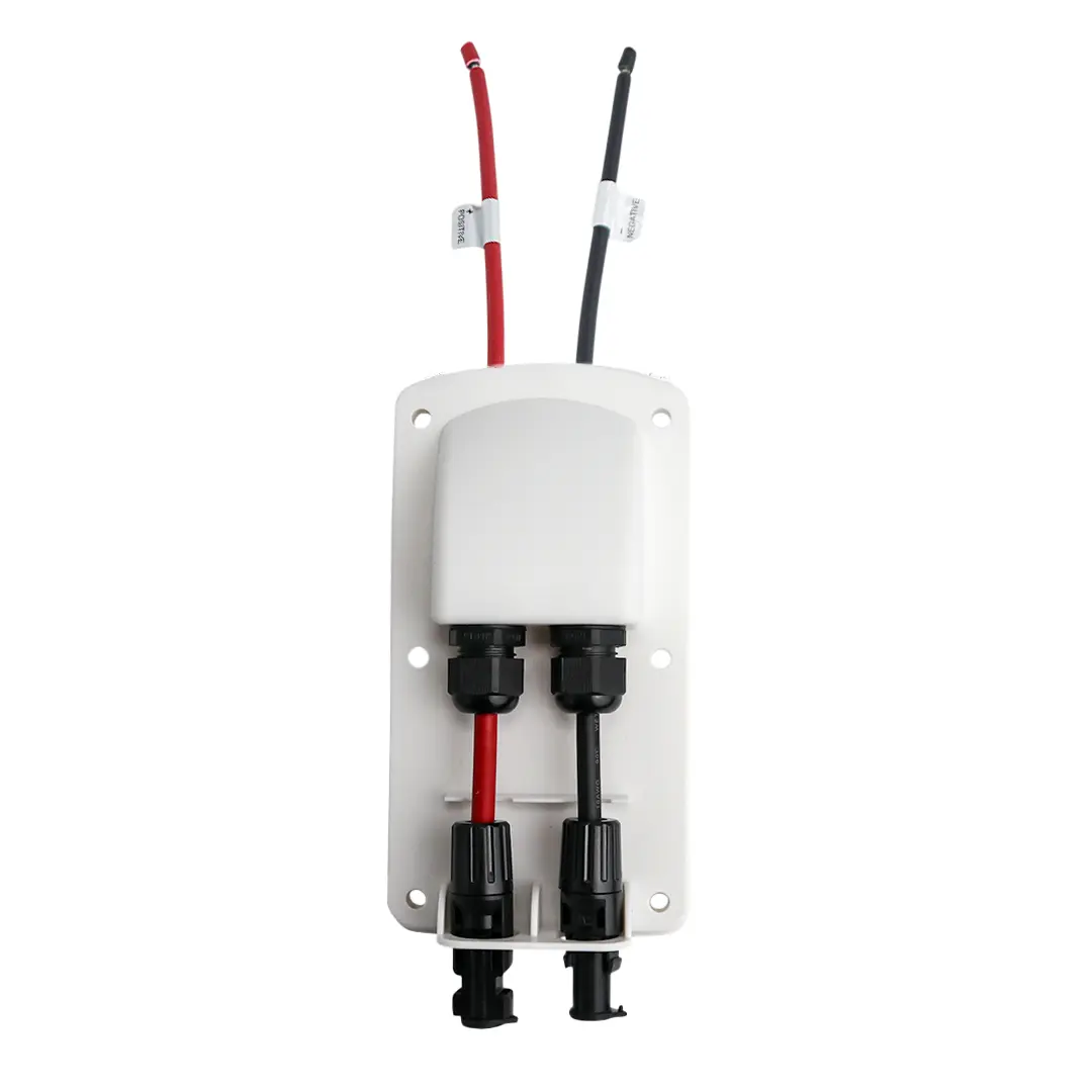 Alvolta Pre-Wired Dual Entry Junction Box White With Solar Connectors