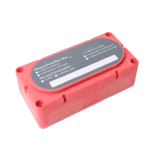 [ABB300RC] Alvolta M8 4 Point 300A Busbar Red