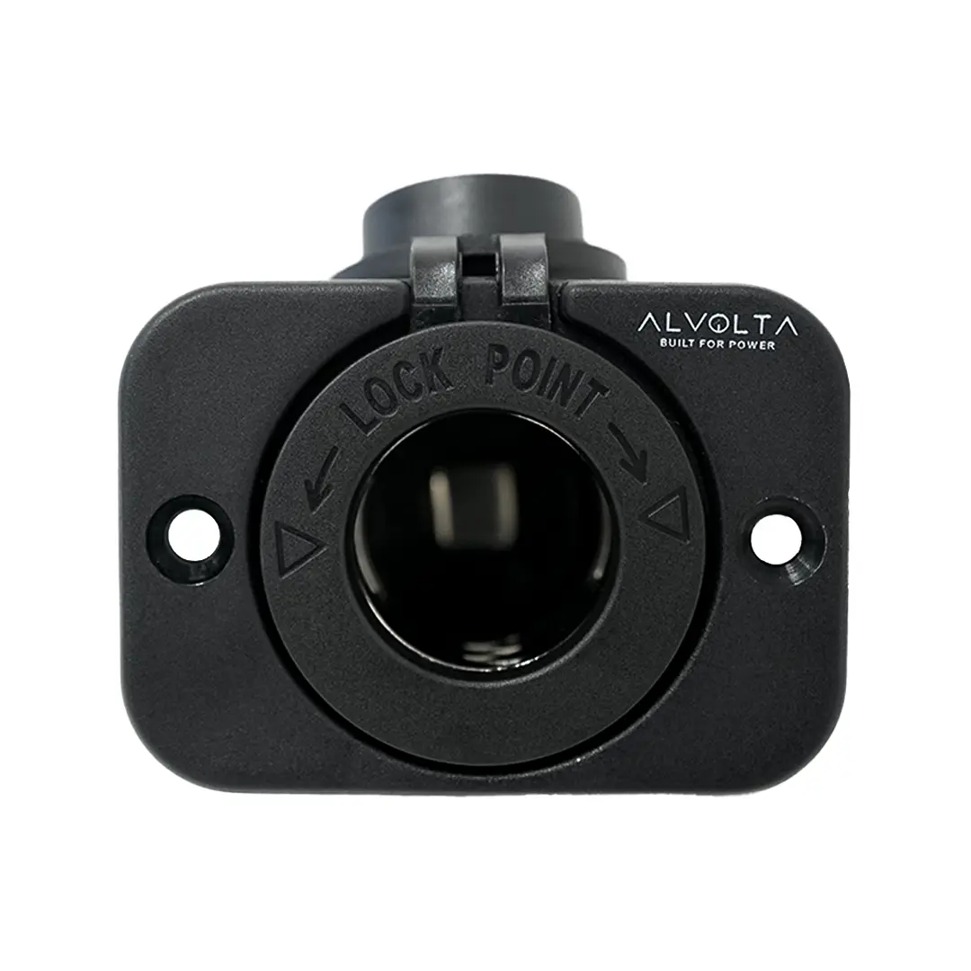 Alvolta 12/24V Power Flush Mount Socket Black