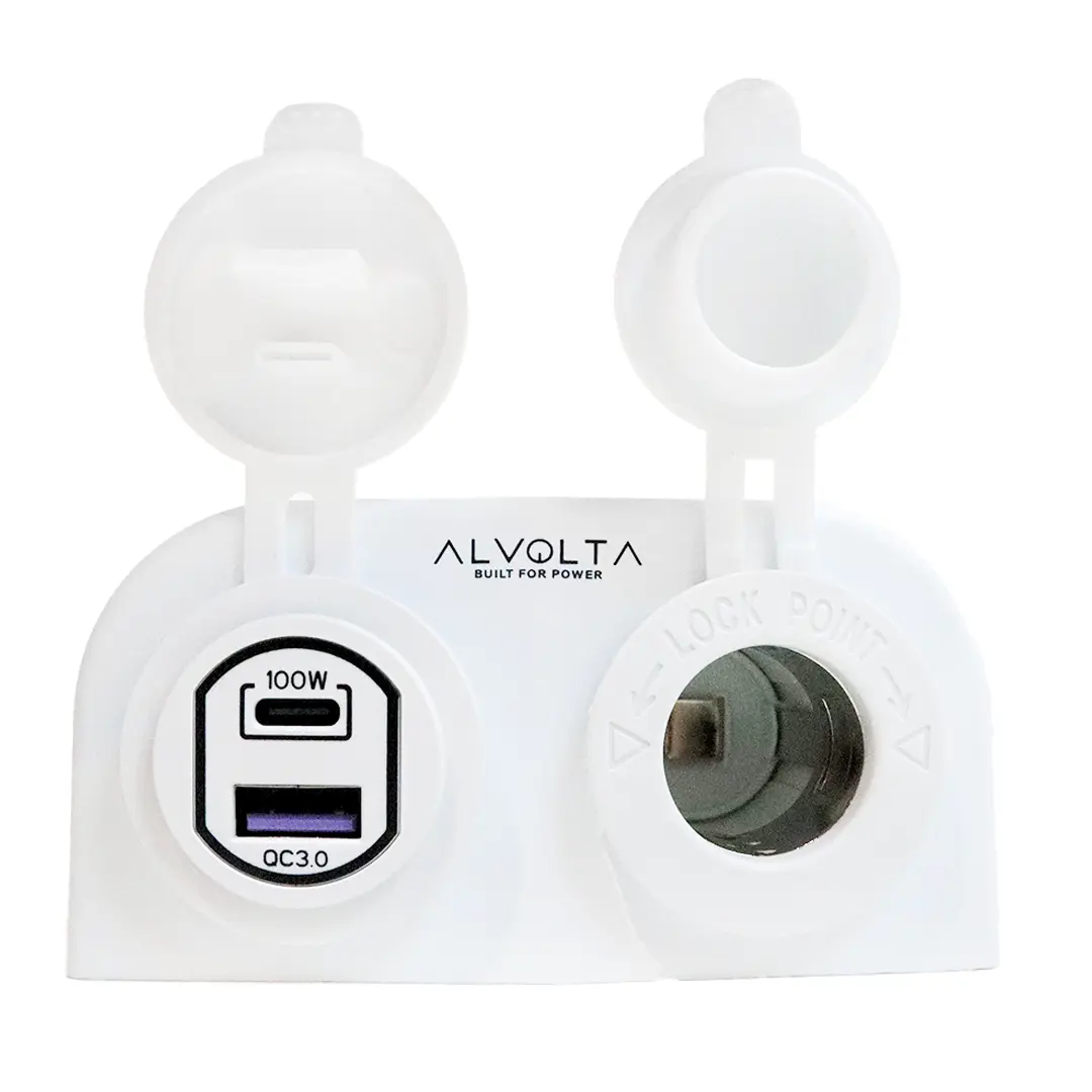 Alvolta Duo Power/USB A+C Surface Mount Socket White